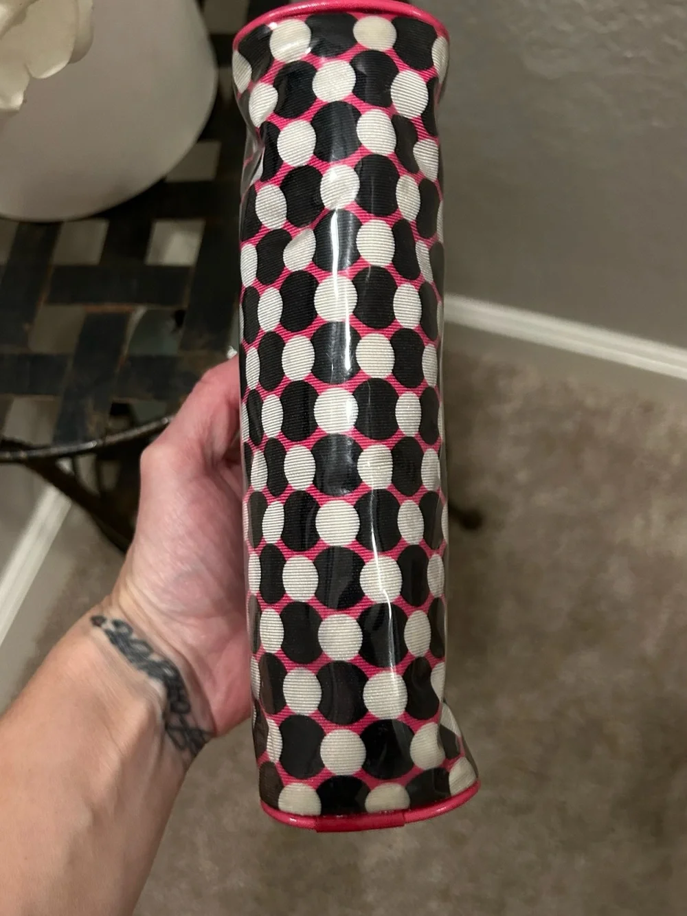 kate spade Black, White & Pink Polka Dot Cosmetic Case